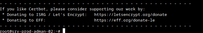 Сертификат Let's encrypt выпущен успешно.