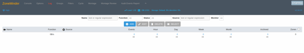 zoneminder web-interface